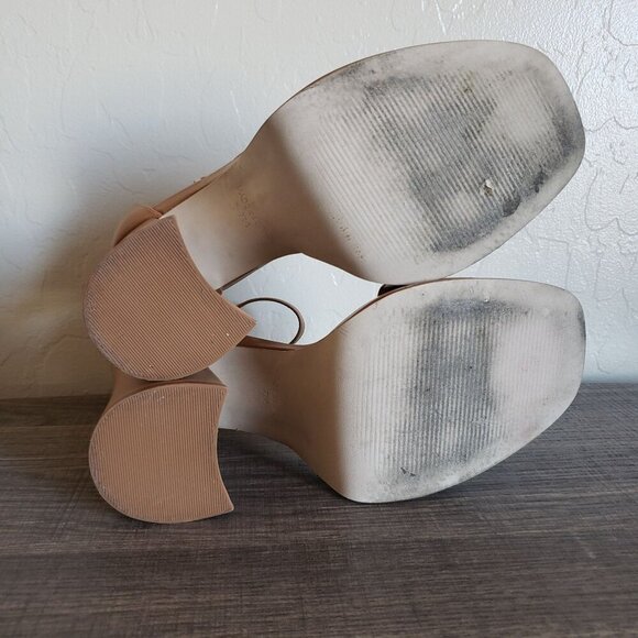 Steve Madden Cienna Horsebit Leather Chunky Heeled Sandals Tan Women's 7 Neutral - Picture 9 of 11